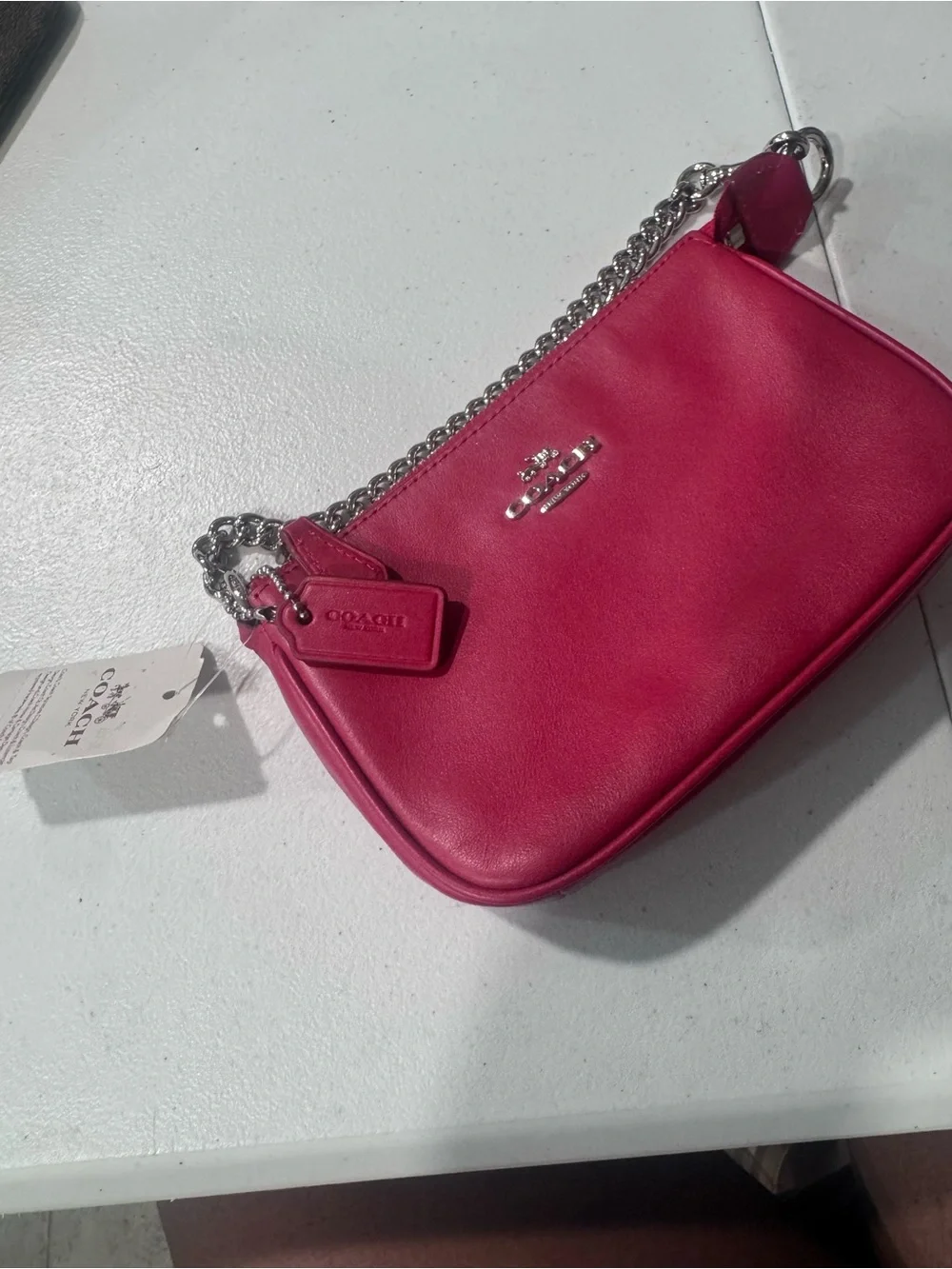Coach nolita 15 red Leather Chain Strap new w/tags